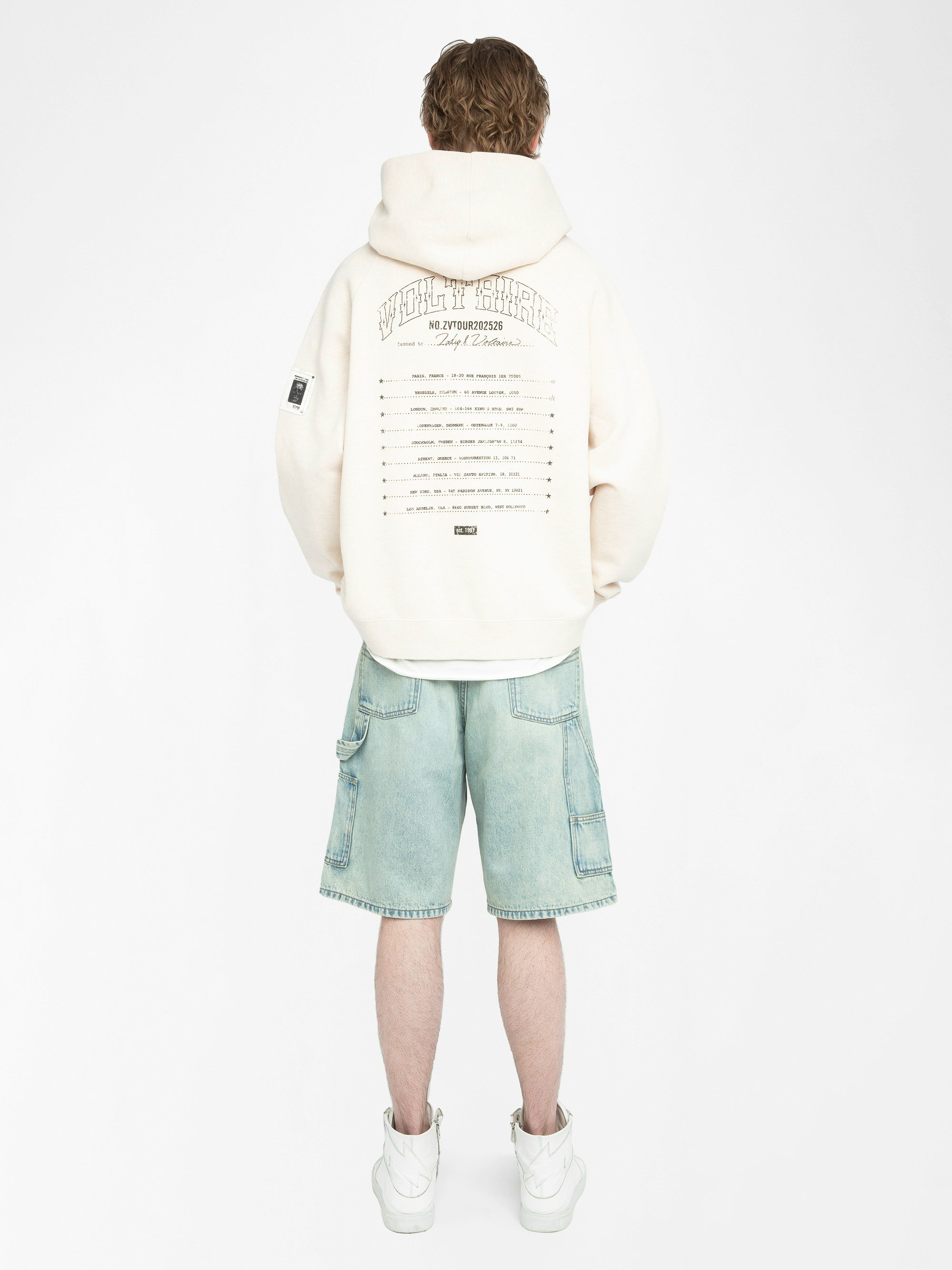 Georgio Sweatshirt - Long-sleeved hooded sweatshirt with raglan sleeves and back print.